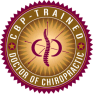 C B P trained doctor of chiropractic logo