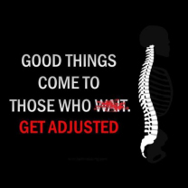 Good things come to those who get adjusted info graphic with spine